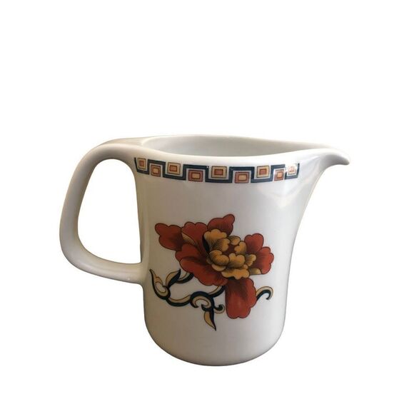France 2 Ceramic Cream Pitcher with Flowers on Both Sides 5” - Picture 1 of 15